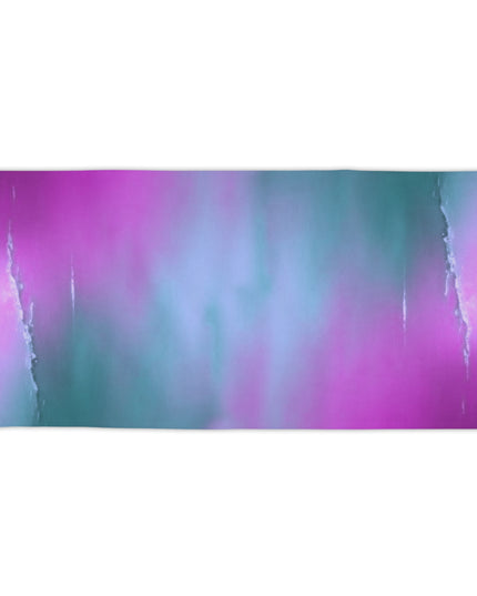 Dark Blue Green Sea Purple Fog Beach Towel, 30" x 60"