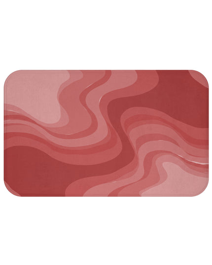 Power Red Wavey 34" x 21" Bath Mat