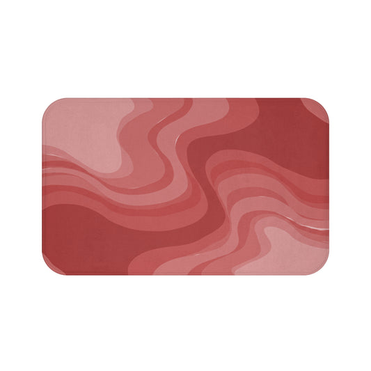 Power Red Wavey 34" x 21" Bath Mat