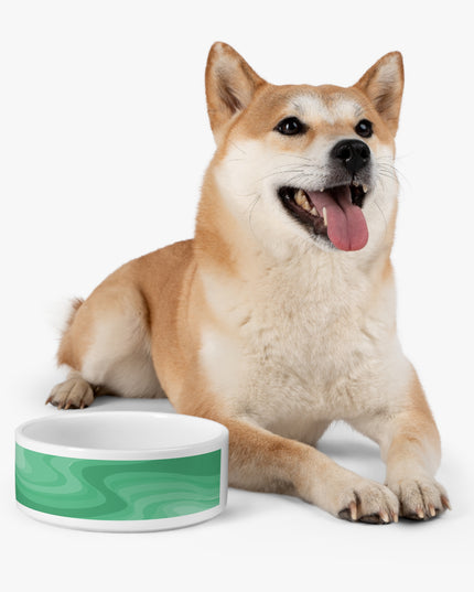 Mint Green Wavey 16 oz Pet Bowl