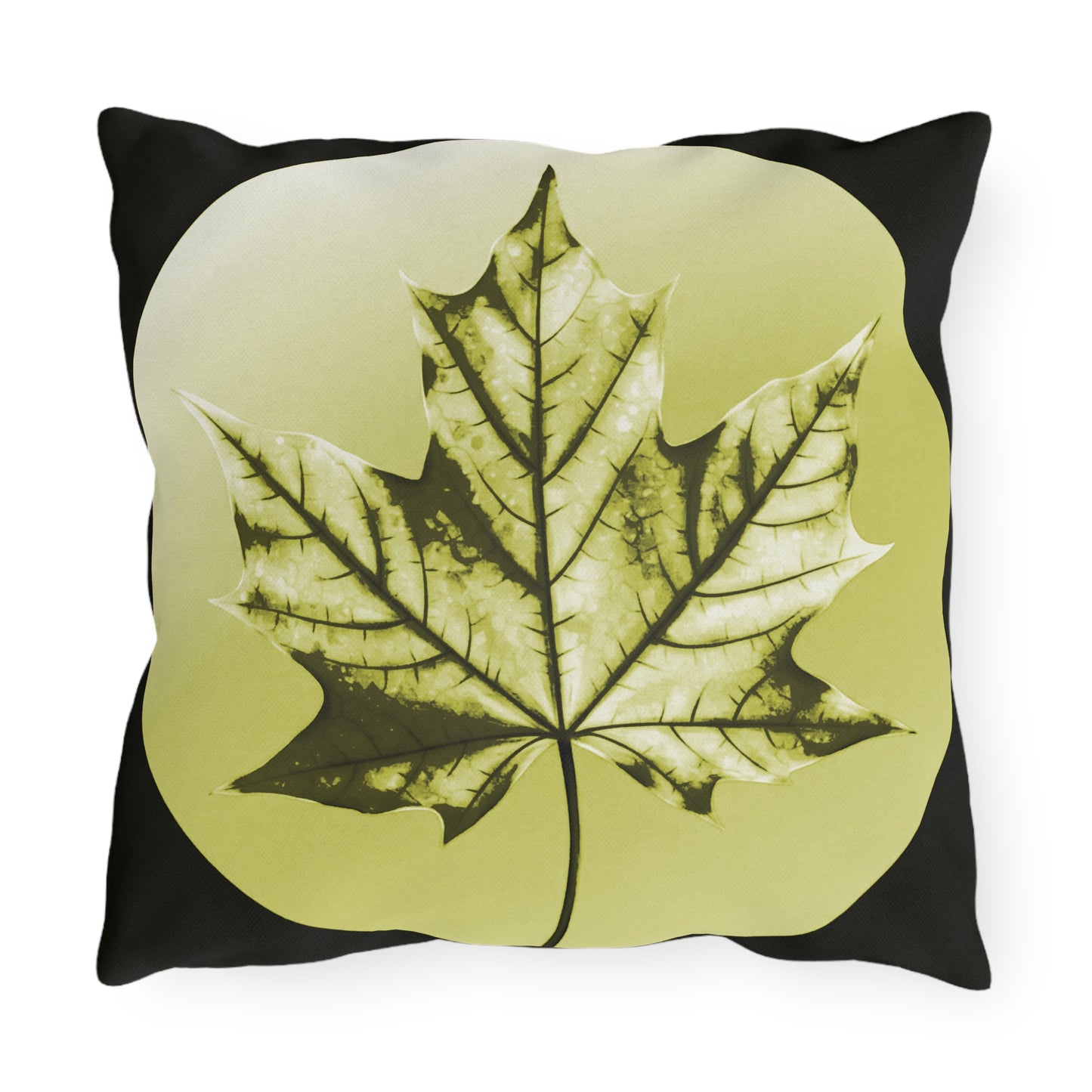 Lemongrass Maple Leaf 16" x 16" Outdoor Pillow