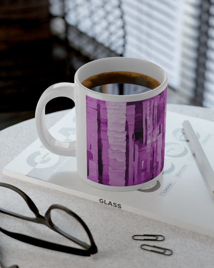 Striped Powder Lavender 20 oz White Glossy Jumbo Mug