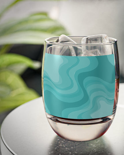 Tif Green Wavey Whiskey Glass, 6 oz