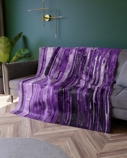 Striped Powder Lavender 50" x 60" Crushed Velvet Blanket