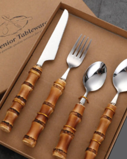 Bamboo Flatware Place Set of 4