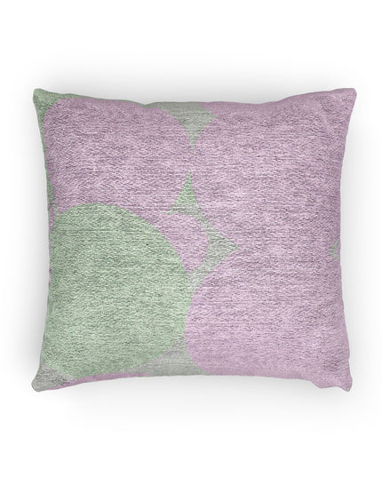 Pastel Lavender Purple and Soft Green Patches Woven Pillow, 17" x 18"