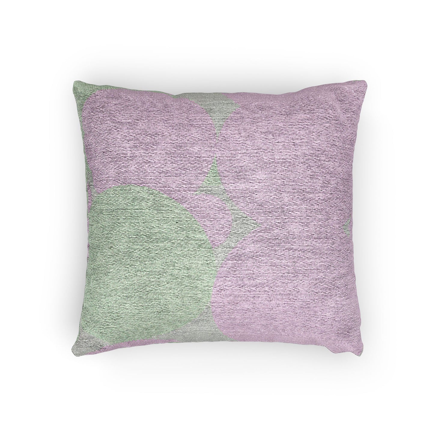 Pastel Lavender Purple and Soft Green Patches Woven Pillow, 17" x 18"
