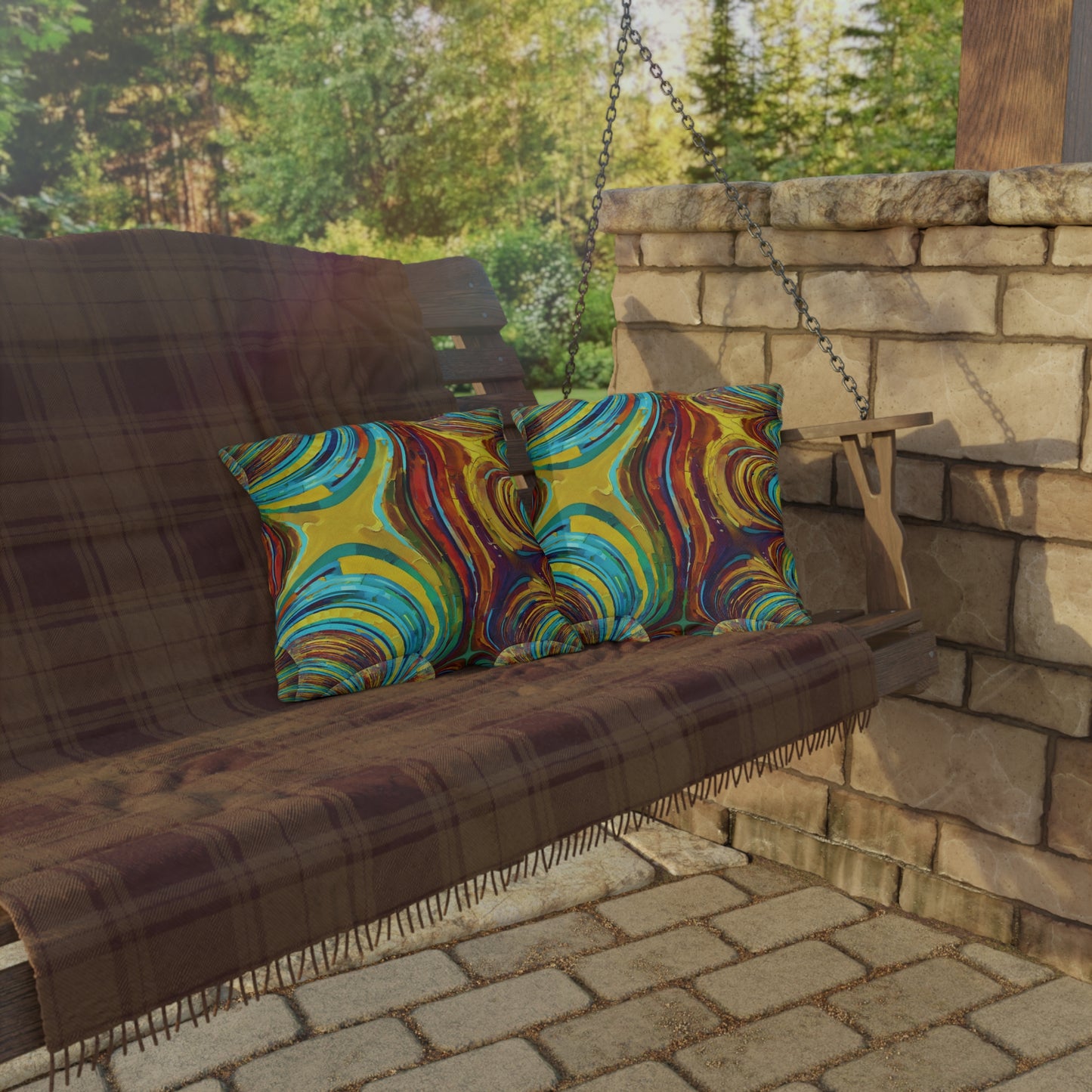 Uzi Spiral Alpha Outdoor Pillow, 16" x 16"