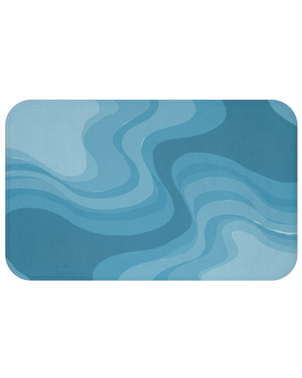 Sky Blue Wavey 34" x 21" Bath Mat