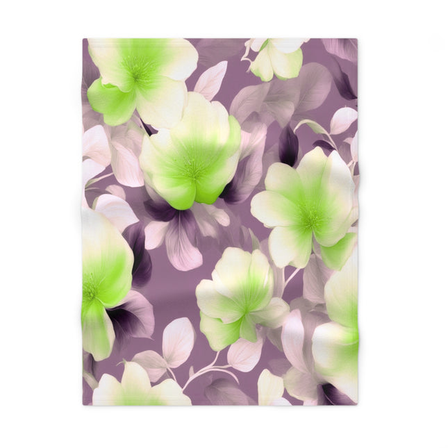 Lime Lavender Floral Bunch Soft Fleece Baby Blanket, 30" x 40"