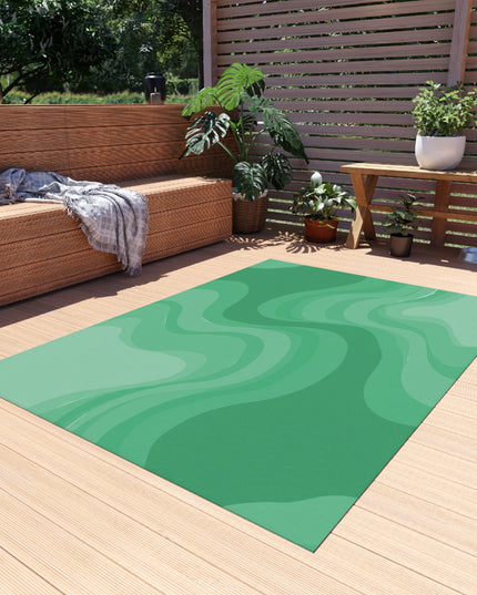 Mint Green Wavey 60" x 84" Outdoor Rug
