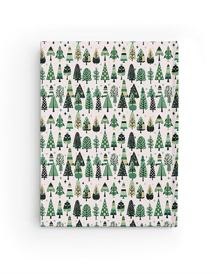 Mini Vintage Green Trees 5" x 7" Journal - 128 Blank pages