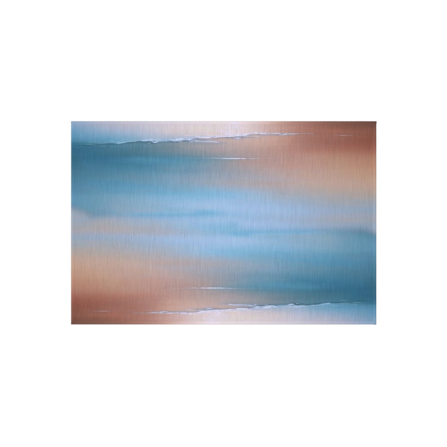 Blue Sea Peach Fog Outdoor Rug, 24" x 36"