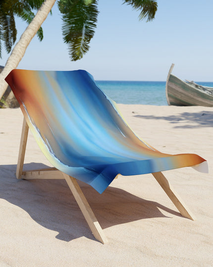 Blue Sea Red Orange Fog Beach Towel, 30" x 60"