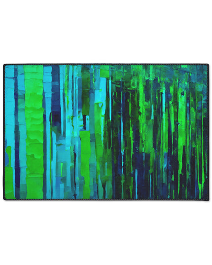 Striped Blue Green 24" x 36" Heavy Duty Floor Mat