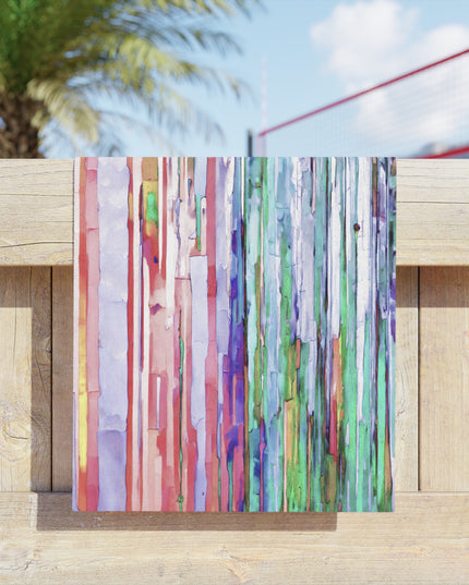 Striped Pastels Beach Towel, 18" x 27"