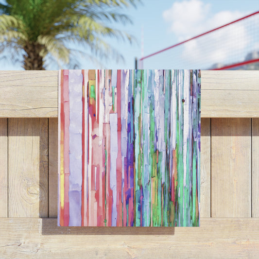 Striped Pastels Beach Towel, 18" x 27"