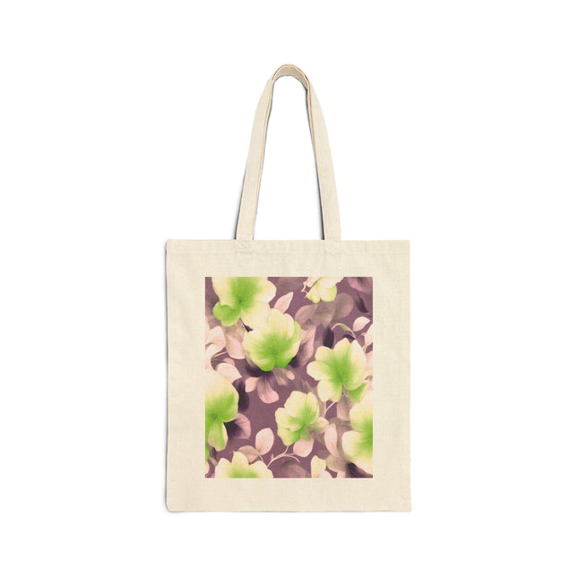 Lime Lavender Floral Bunch Cotton Canvas Tote Bag