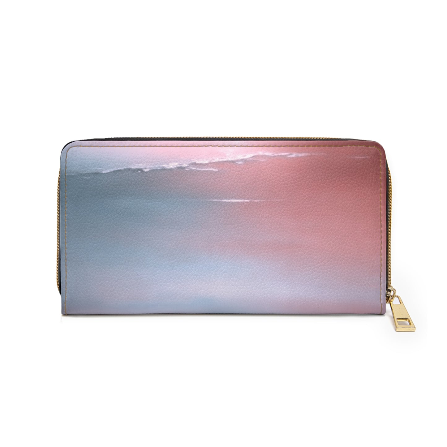 Gray Sea Pink Fog Elegant Abstract Zipper Wallet - Stylish & Functional Accessory for Everyday Use