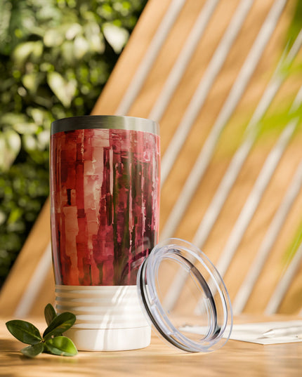 Striped Ruby Ringneck Tumbler, 20oz in white