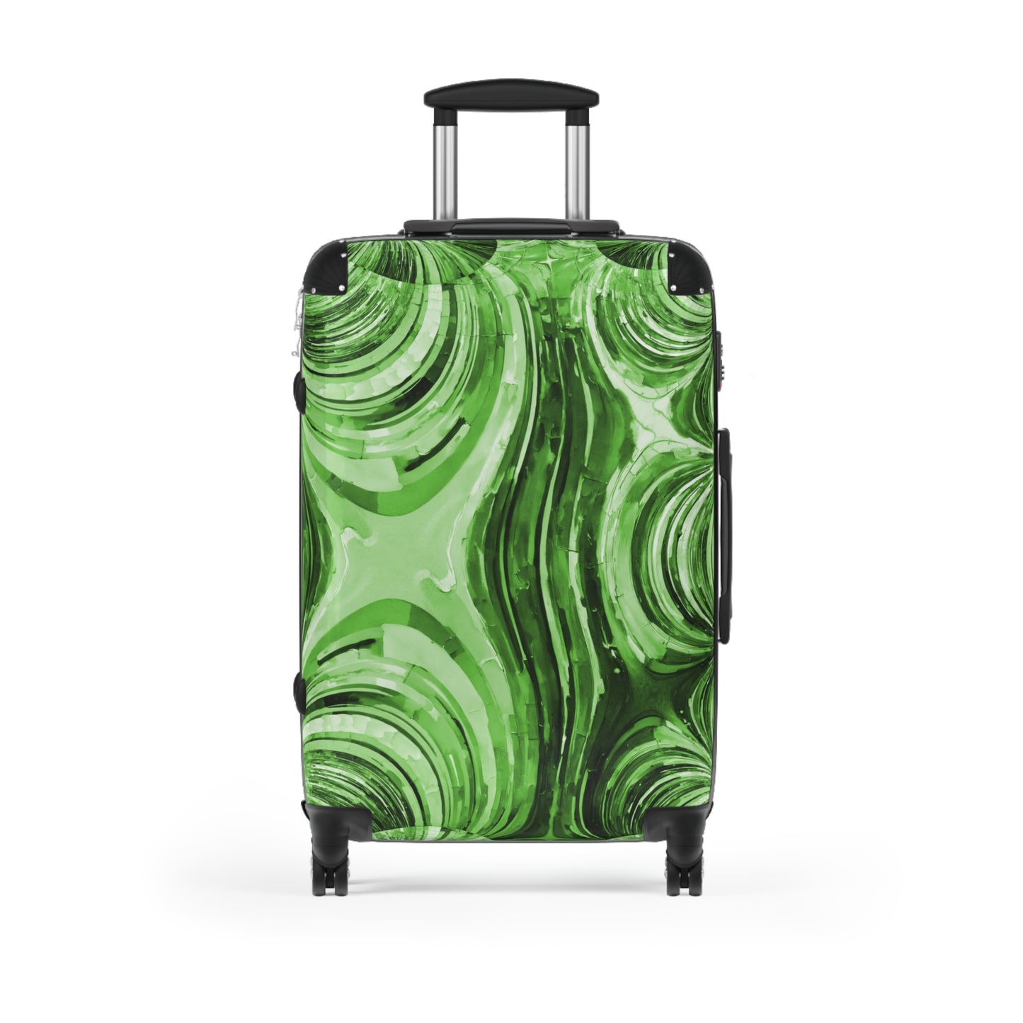 Uzi Spiral Mint Pastel Medium Suitcase with built in lock, 4 double-wheels, telescopic handle, and ABS back hard-shell