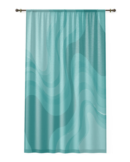 Tif Green Wavey Sheer Window Curtain, 50" x 84", partially transparent