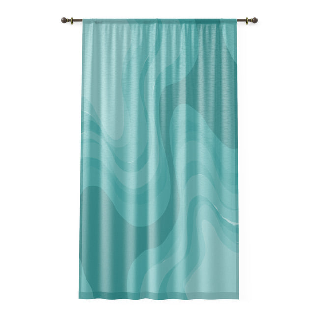 Tif Green Wavey Sheer Window Curtain, 50" x 84", partially transparent