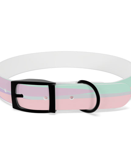 Pastel Peach and Soft Green Patches Large Dog Collar