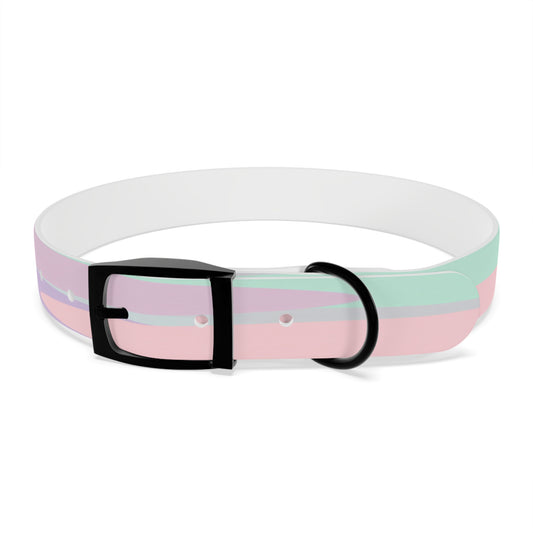 Pastel Peach and Soft Green Patches Large Dog Collar