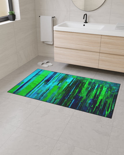 Striped Blue Green 36" x 60" Heavy Duty Floor Mat