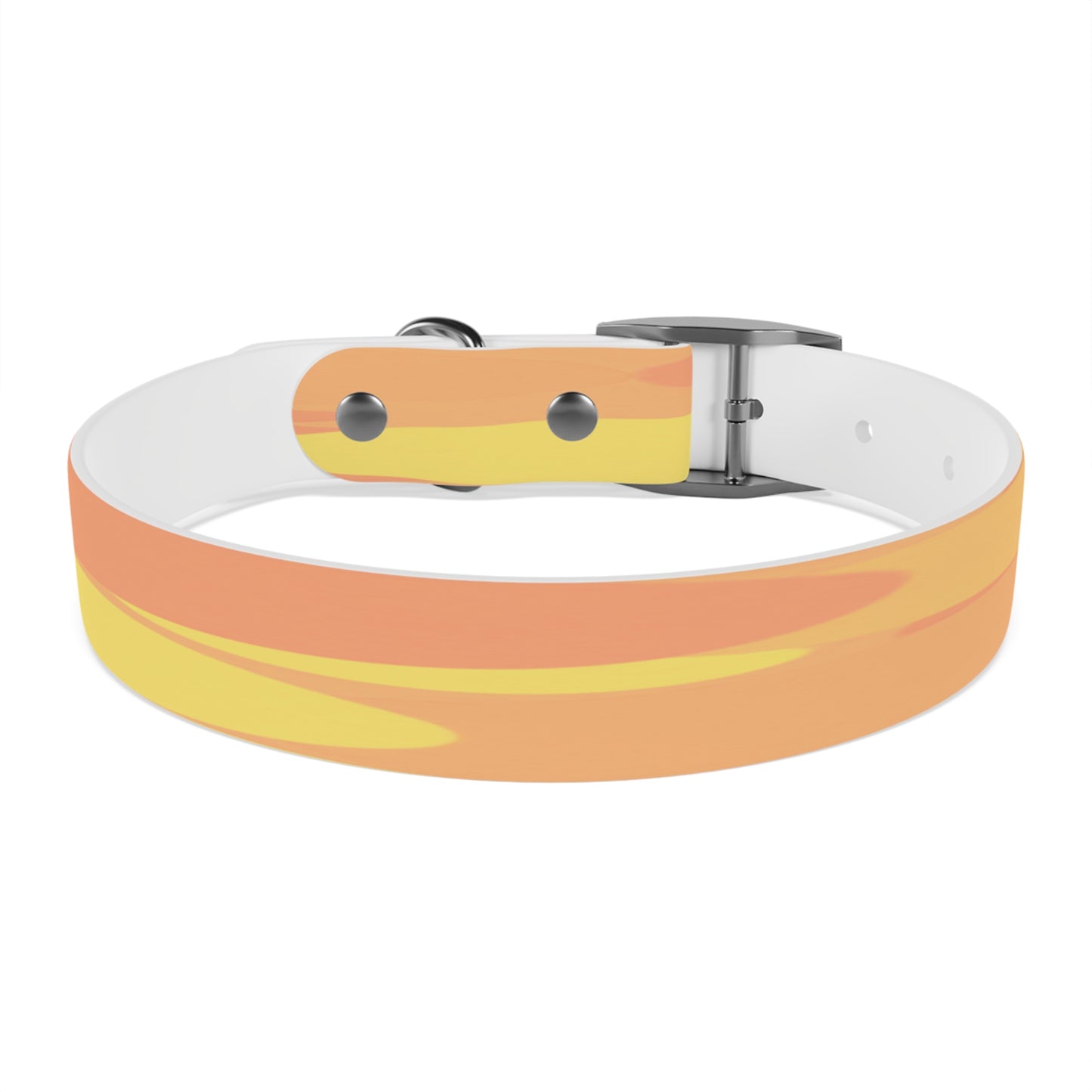 Pastel Bright Oranges Patches Medium Dog Collar