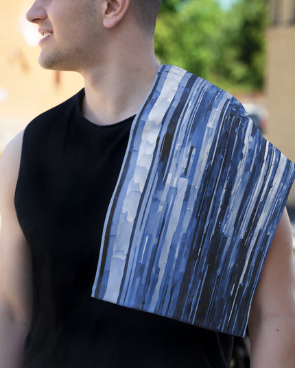 Striped Deep Blue Rally Towel, 11" x 18"