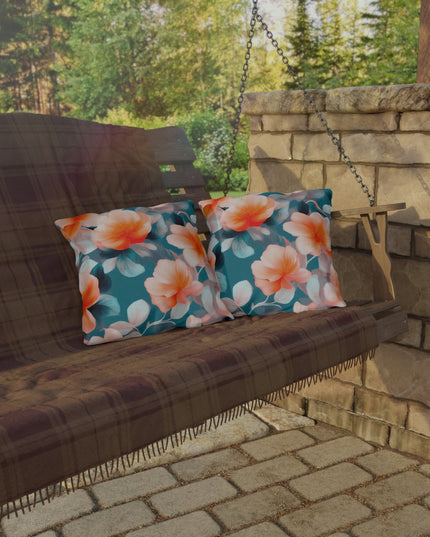 Orange Blossom Floral Bunch Outdoor Pillow, 16" x 16"
