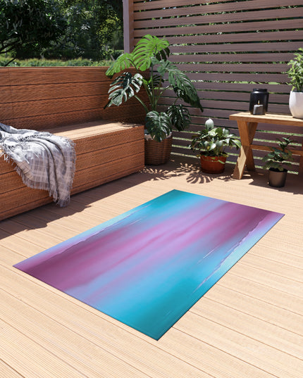 Wine Sea Blue Fog Outdoor Rug, 36" x 60"