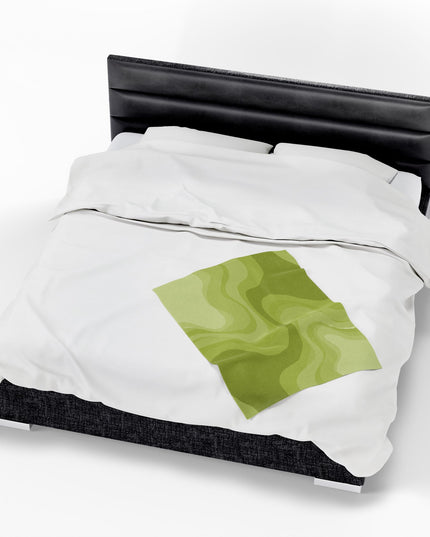 Lemon Wavey Velveteen Plush Blanket, 30" x 40"