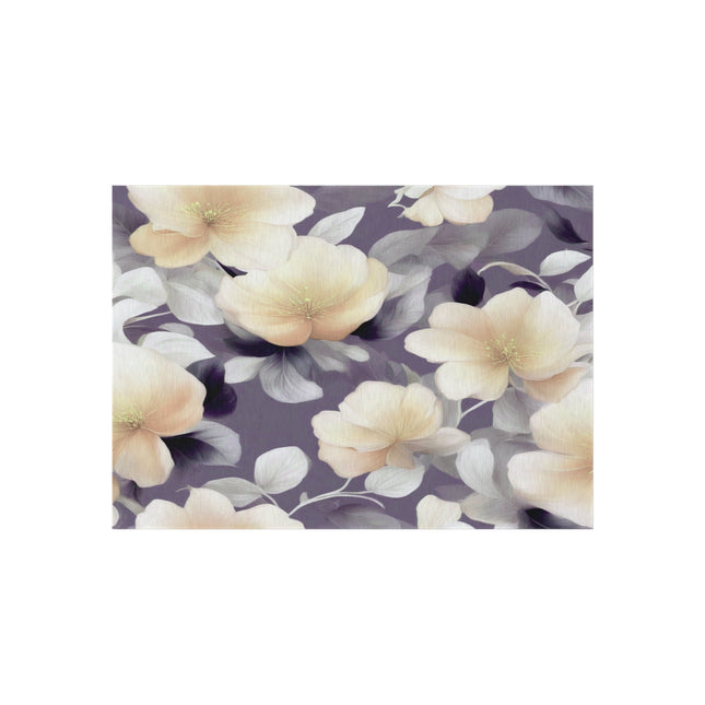 White Blush Floral Bunch Outdoor Rug, 60" x 84"