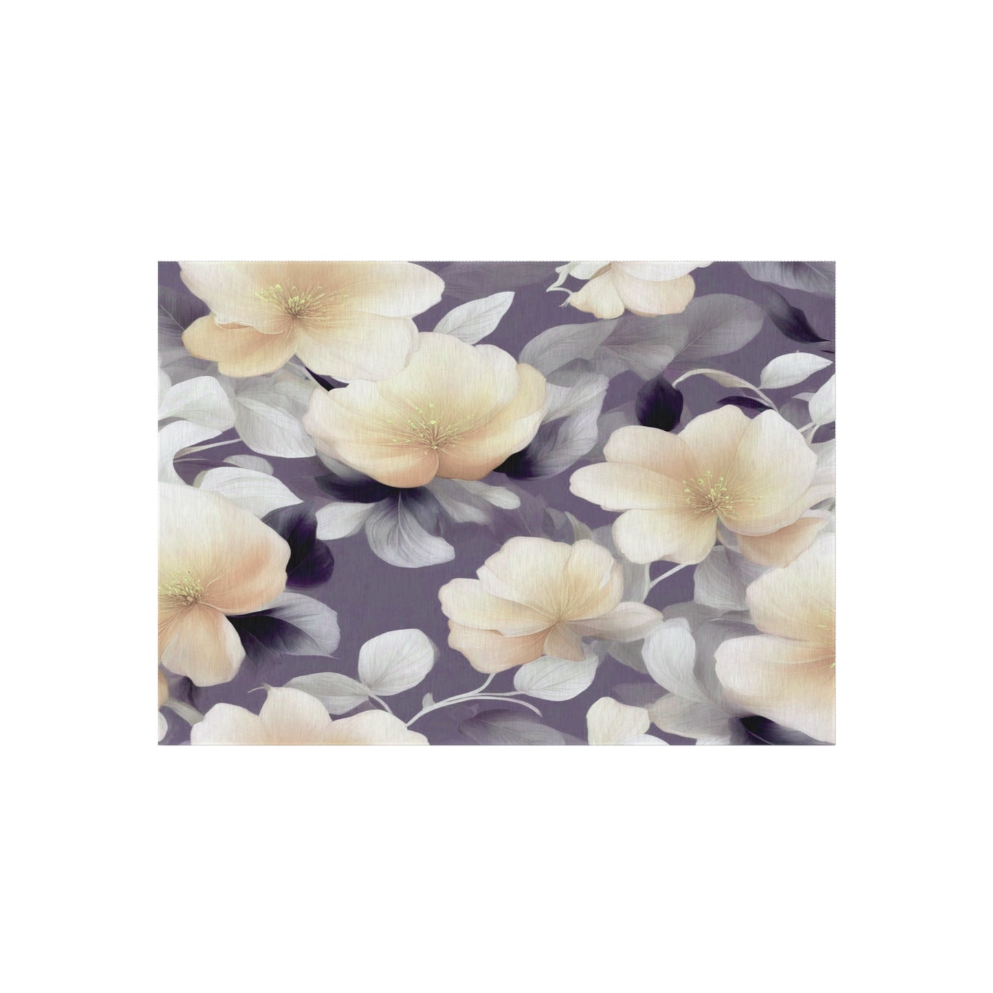 White Blush Floral Bunch Outdoor Rug, 60" x 84"