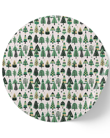 Mini Vintage Green Trees Round Sticker Label Rolls, 2" x 2"