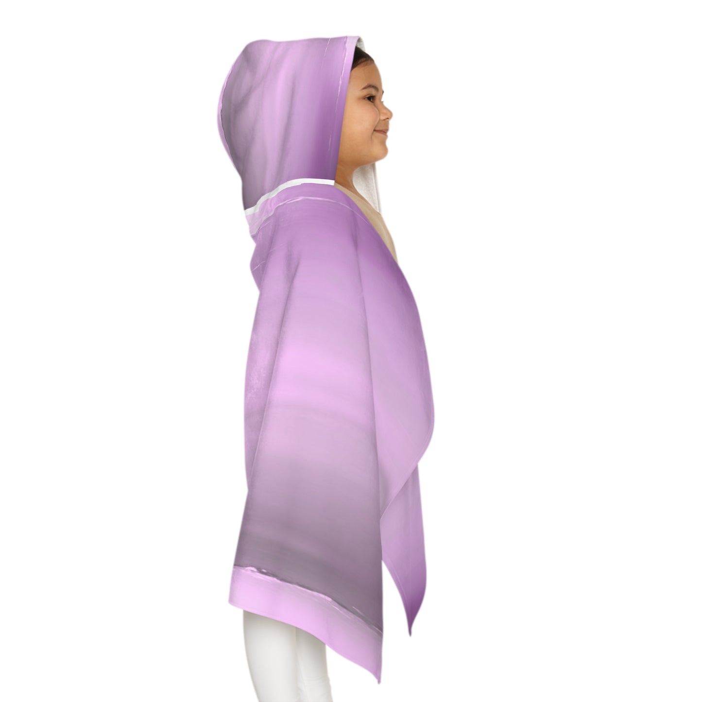 Dark Pink Sea Amethyst Fog Youth Hooded Towel, 24" x 48"