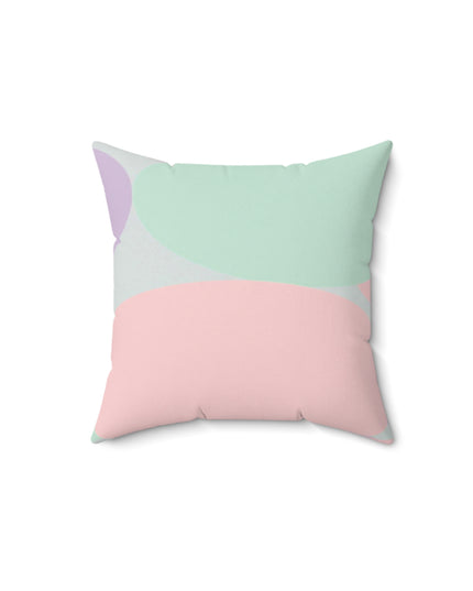 Pastel Peach and Soft Green Patches 14" x 14" Faux Suede Square Pillow