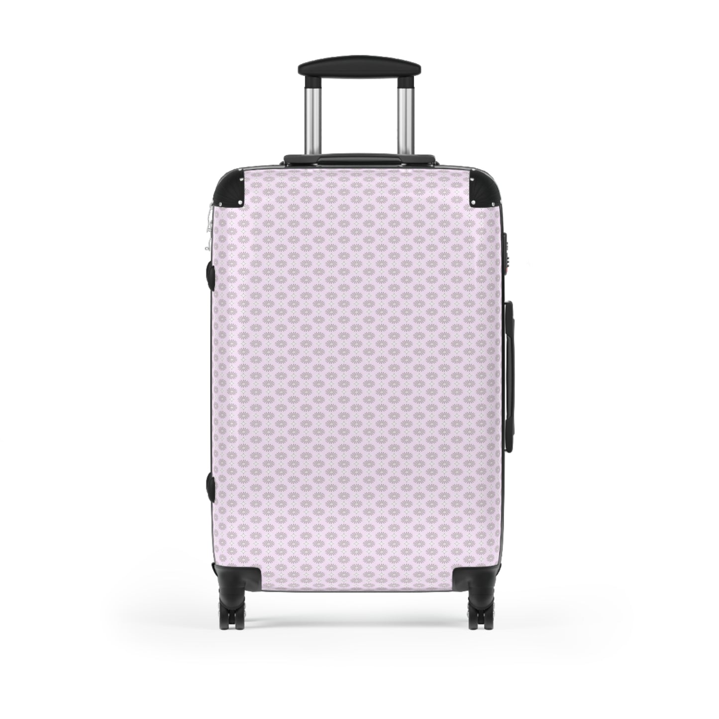 Pink Mornings Star-crossed Bodies Medium Suitcase with built in lock, 4 double-wheels, telescopic handle, and ABS back hard-shell