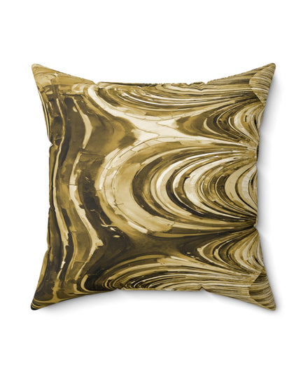 Uzi Spiral Light Brown Faux Suede Square Pillow, 18" x 18"