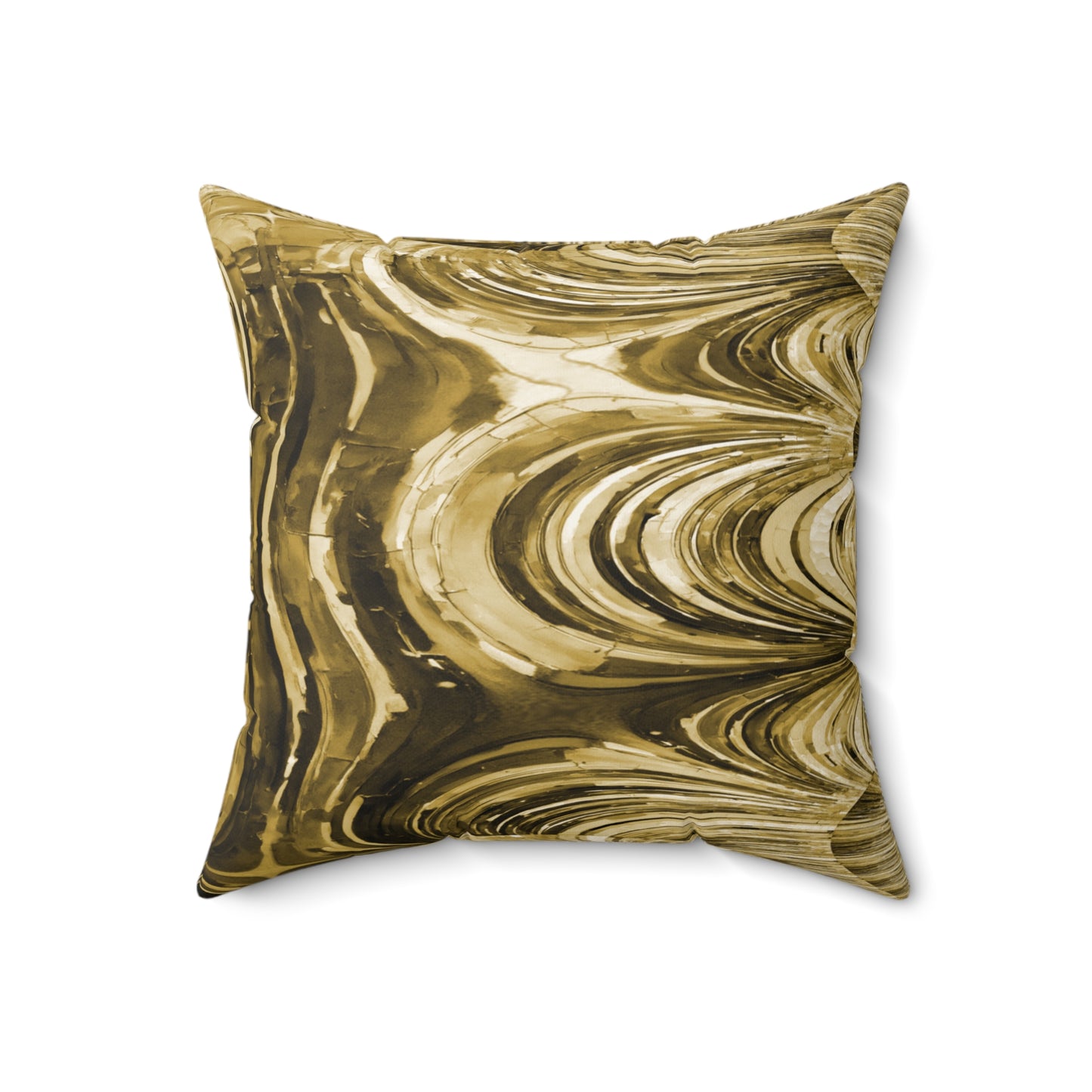 Uzi Spiral Light Brown Faux Suede Square Pillow, 18" x 18"