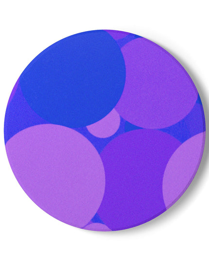 Pastel Purple Family Patches 4" x 4" Round Ceramic Coaster