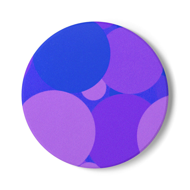 Pastel Purple Family Patches 4" x 4" Round Ceramic Coaster