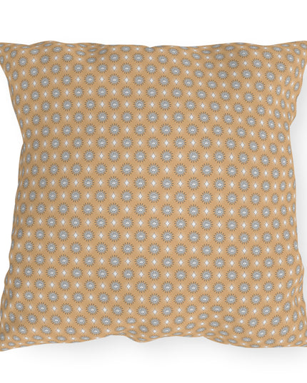 Tan Sunset Star-crossed Bodies 20" x 20" Outdoor Pillows