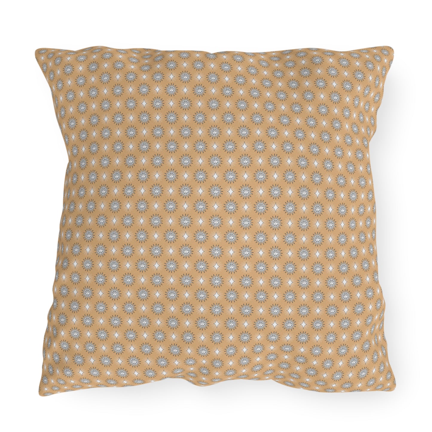 Tan Sunset Star-crossed Bodies 20" x 20" Outdoor Pillows