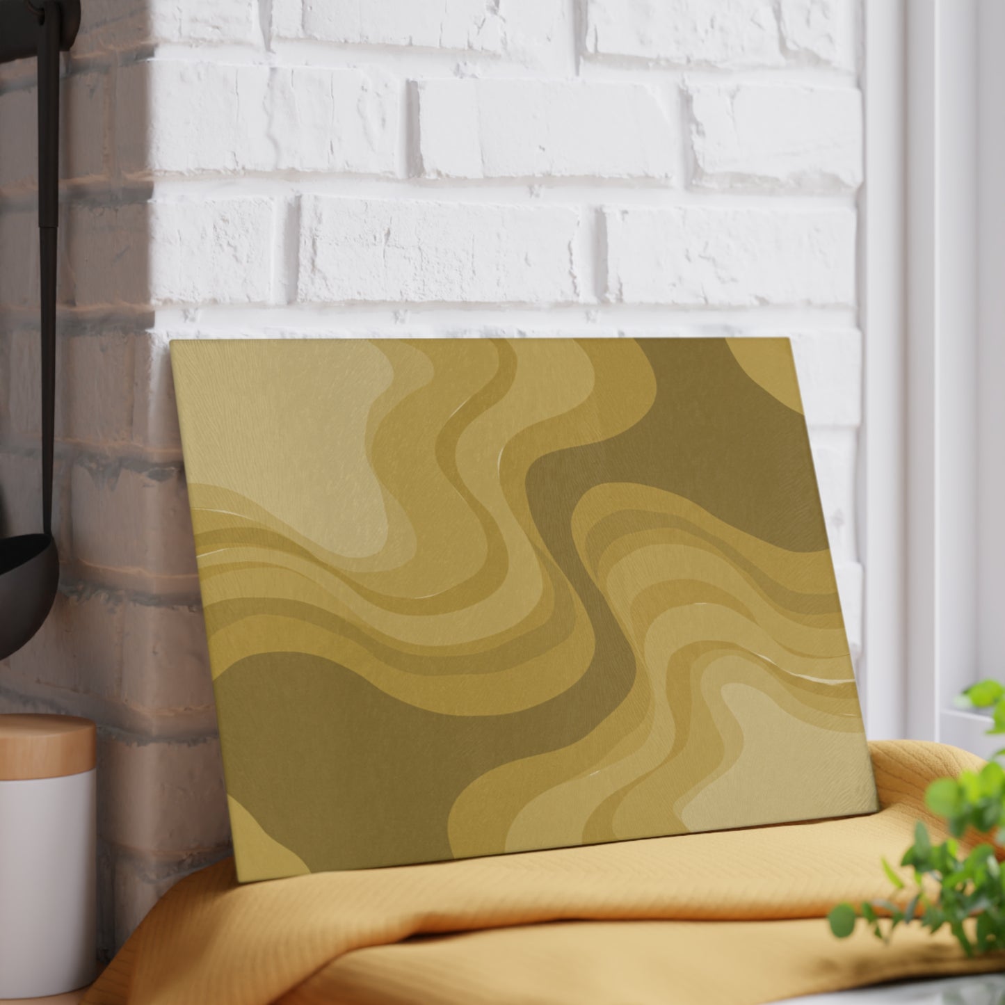 Brown Wavey 8" x 11" Glass Cutting Board