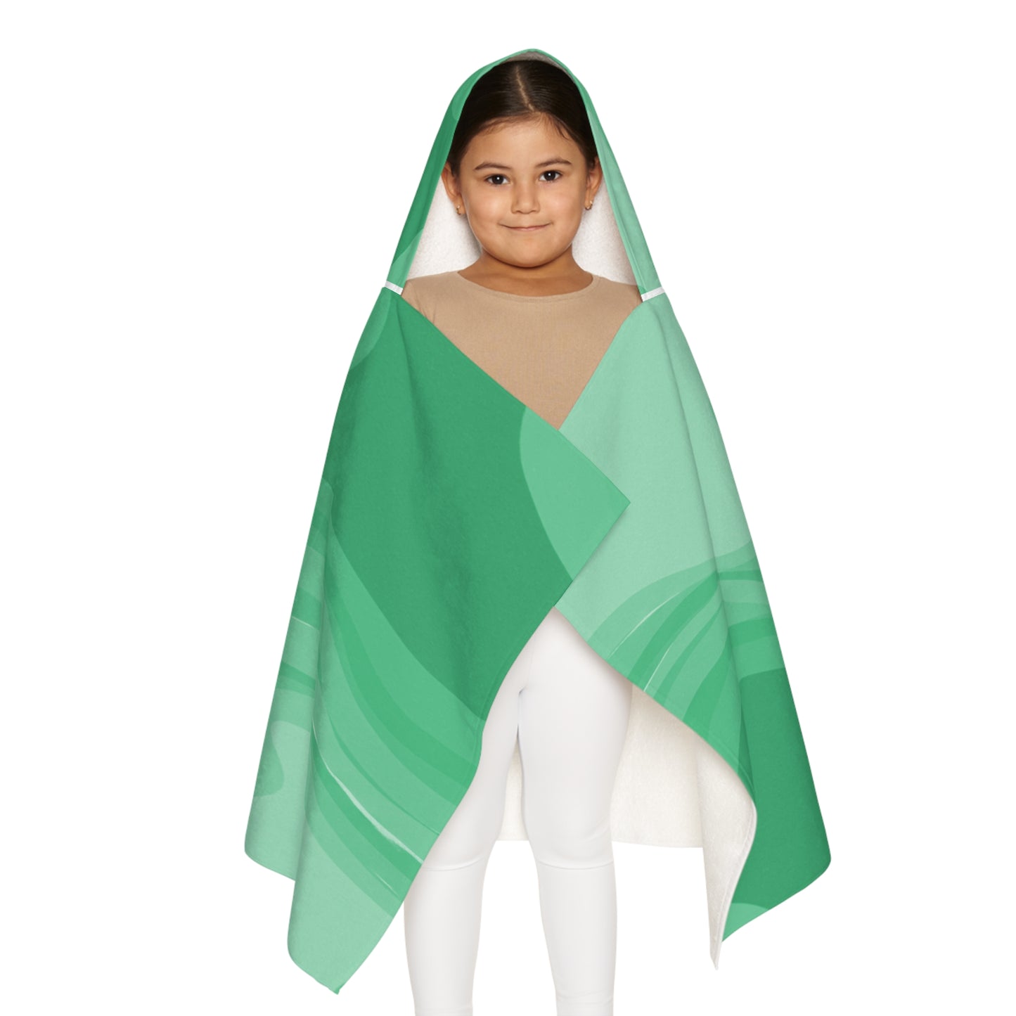 Mint Green Wavey Youth Hooded Towel, 24" x 48"