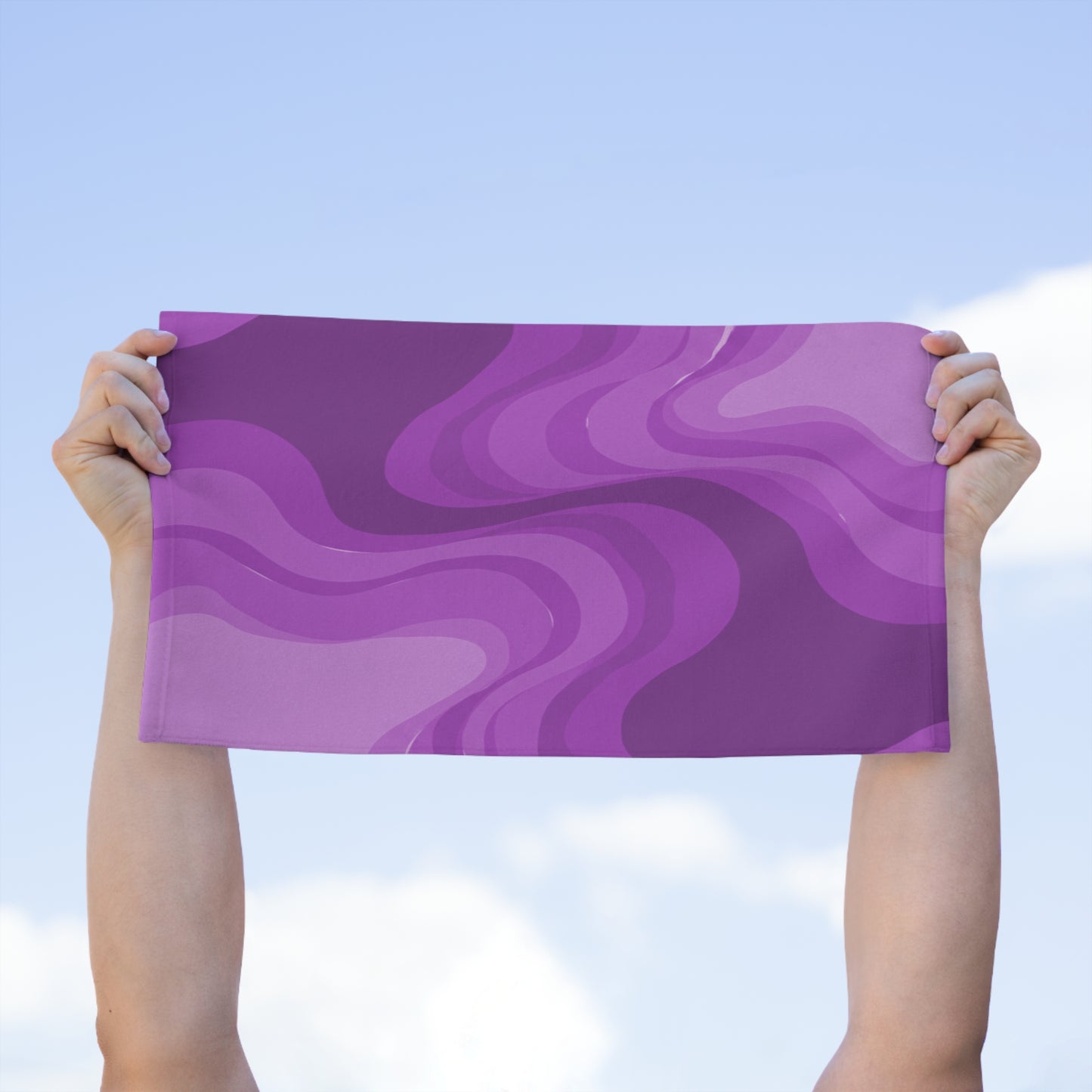 Wavey Purple Wavey Rally Towel, 11" x 18"